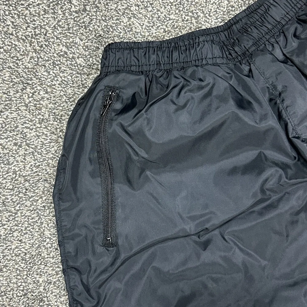 Vintage Nike Track Lined Pant Women M 8-10 Black Running Jogging Windbreaker Y2K
